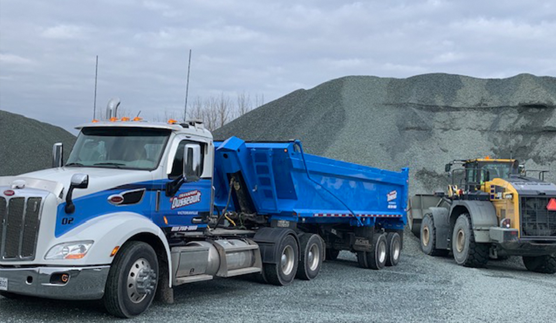 Transport en vrac de matériaux à Victoriaville
